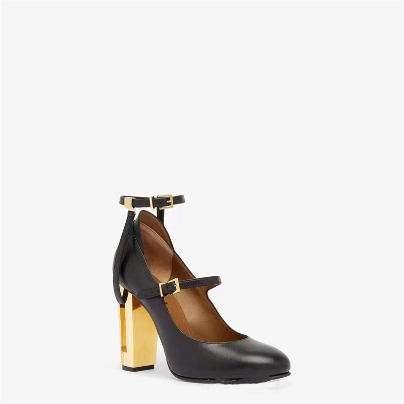Dame High Heeled Mary Jane Pumps med smart ankle strap design Stilla