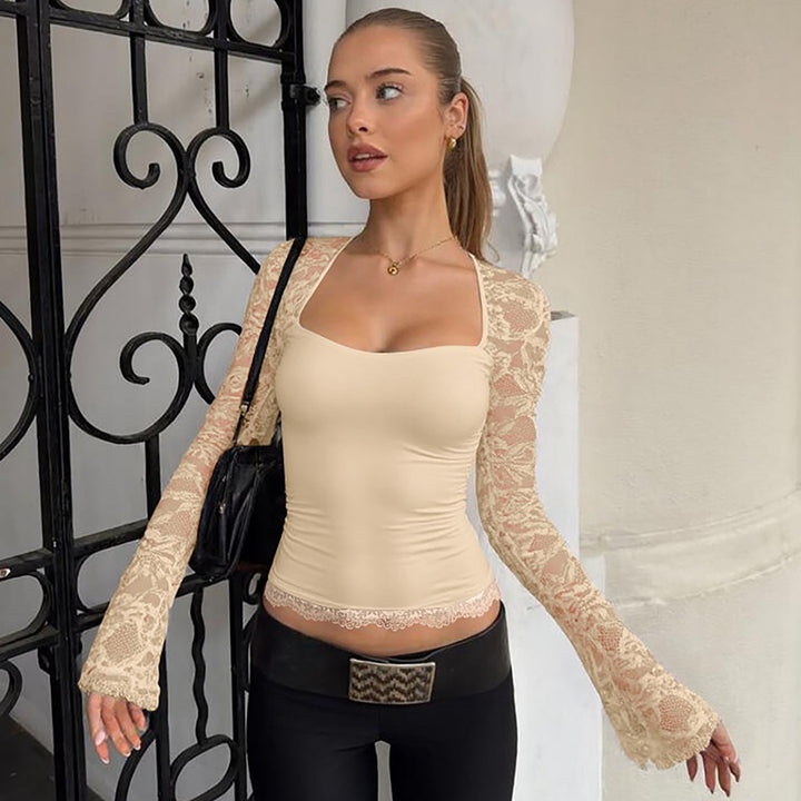 Dame Elegant top med spidse detaljer Skovae