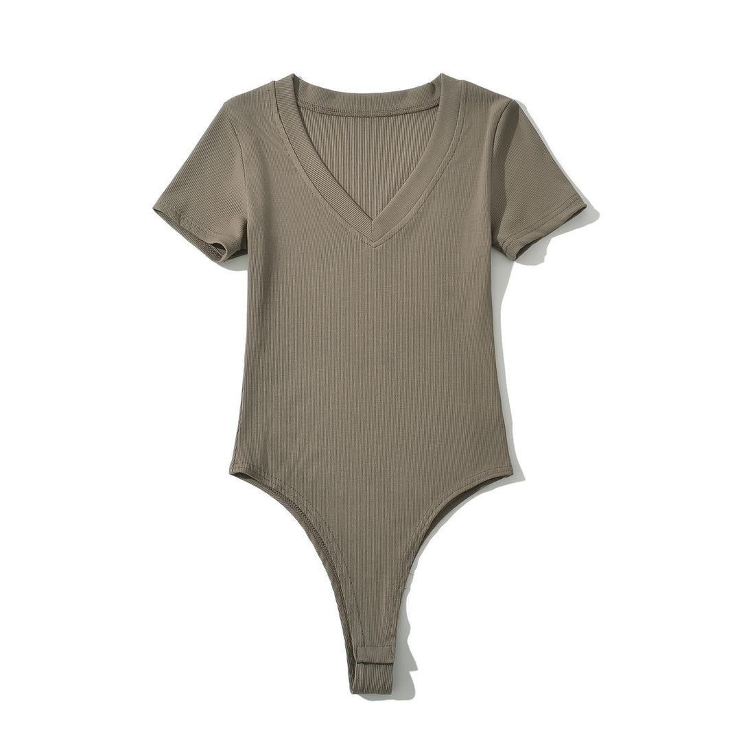 Dame bodystocking med dyb V-udskæring og elastisk materiale Stilla