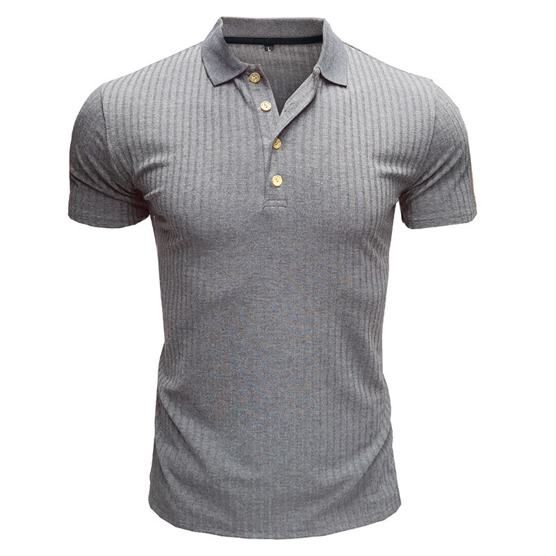 Herrer Polo-shirt med struktureret design og fashionable knapper Stilla