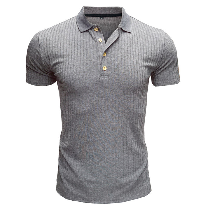 Herrer Polo-shirt med struktureret design og fashionable knapper Stilla
