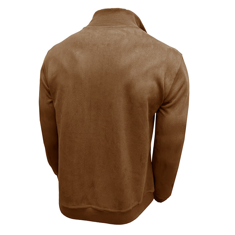 Herrer Fleece Pullover med Ståkrave Stilla