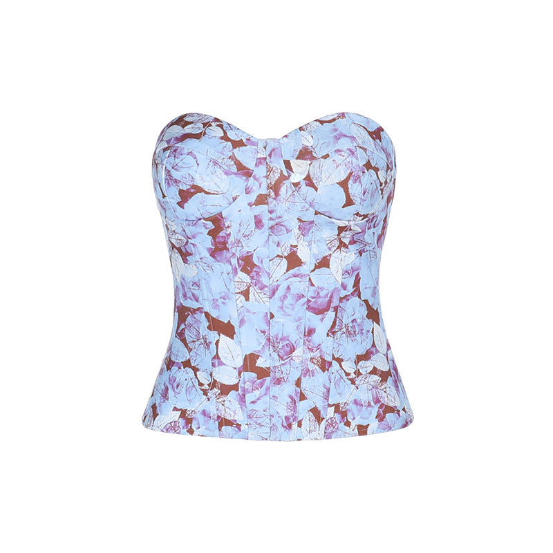 Dame Blomster Korset Mini Kjole Stilla