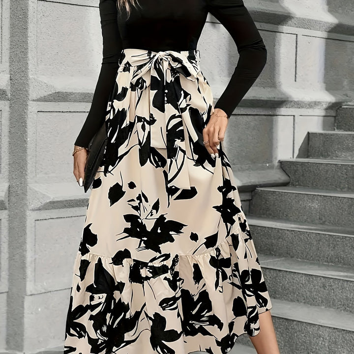 Dame maxiskørt med floral design Stilla