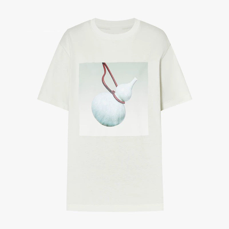 Dame afslappet T-shirt med kreativ grafisk tryk og løs pasform Stilla