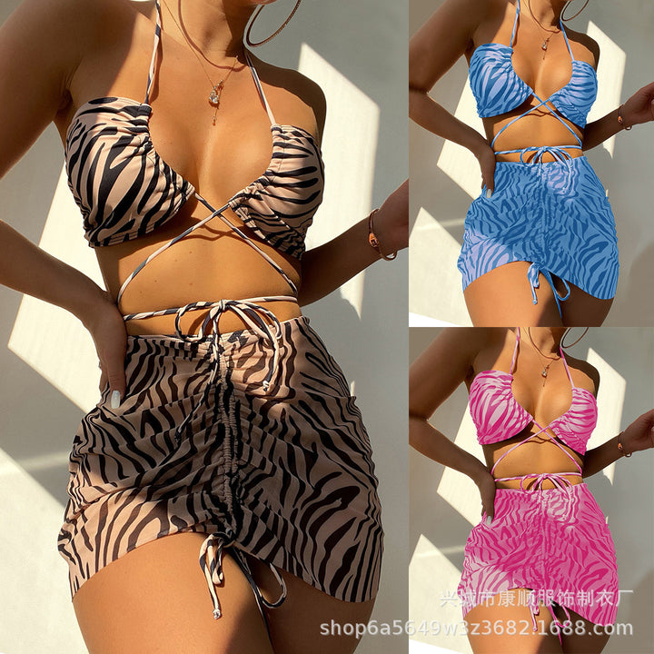 Dame bikini-sæt med justerbare stropper og trendy raffia-look Stilla