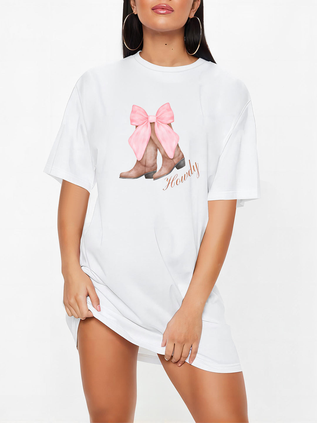 Dame Oversized T-Shirt med inspirerende tekst og iøjnefaldende grafisk design Skovae