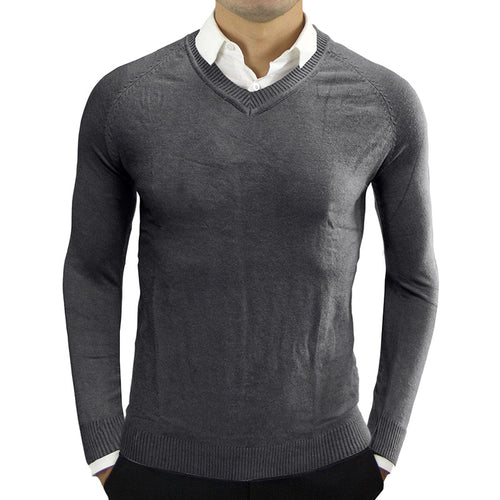 Herrer moderigtig V-hals pullover i høj kvalitet materiale Stilla