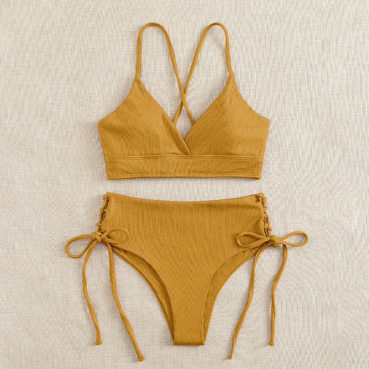Dame Højskåret Bikini med justerbare stropper Skovae