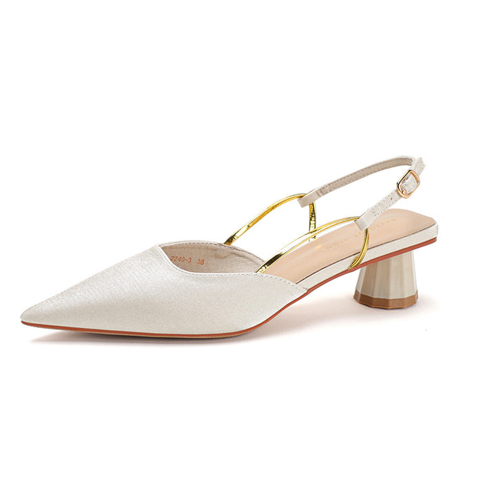 Femme Elegante Slingback-hæle med Unik Geometrisk Blokhæl Stilla