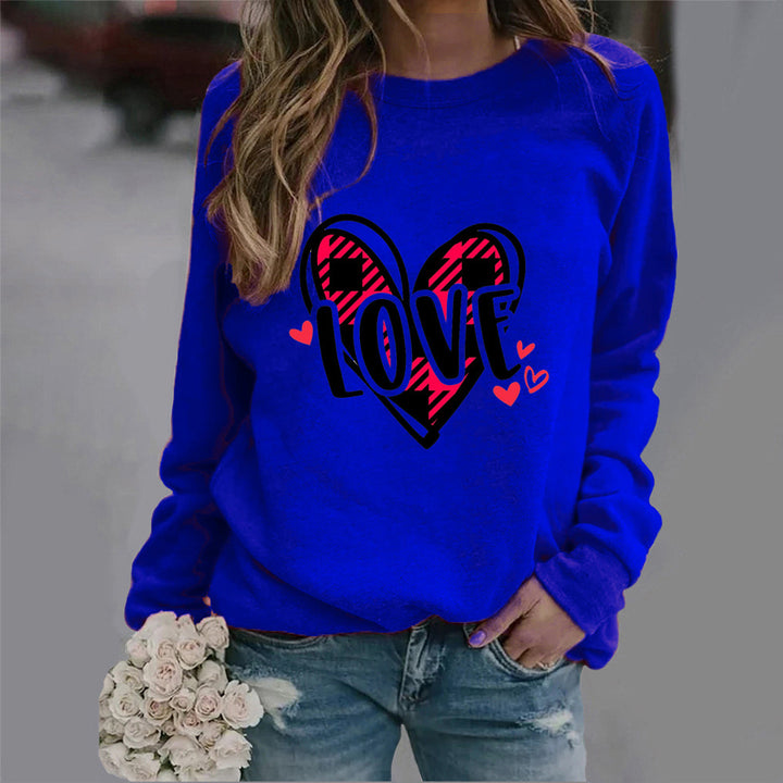 Kvinders sweatshirt med kreativt hjerte-design og afslappet pasform Stilla