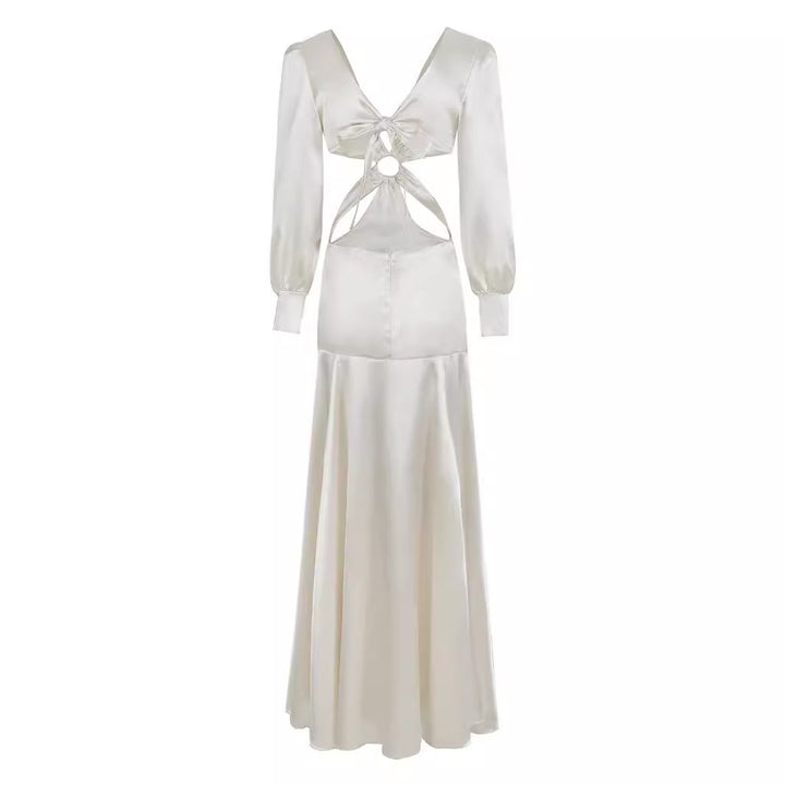 Dame maxikjole med elegant cut-out-design og dyb v-udskæring Stilla