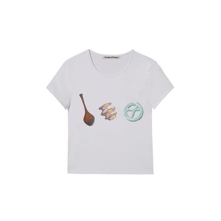 Dame Stilfuldt Grafiktryk T-Shirt Stilla