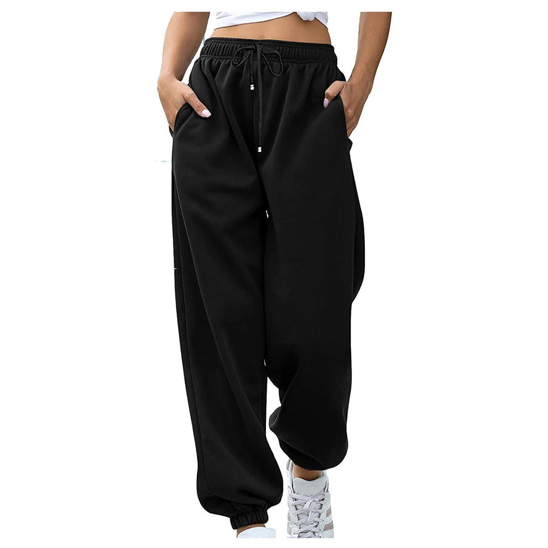Kvinders casual sweatpants med høj talje og sidelommer med lynlås Skovae