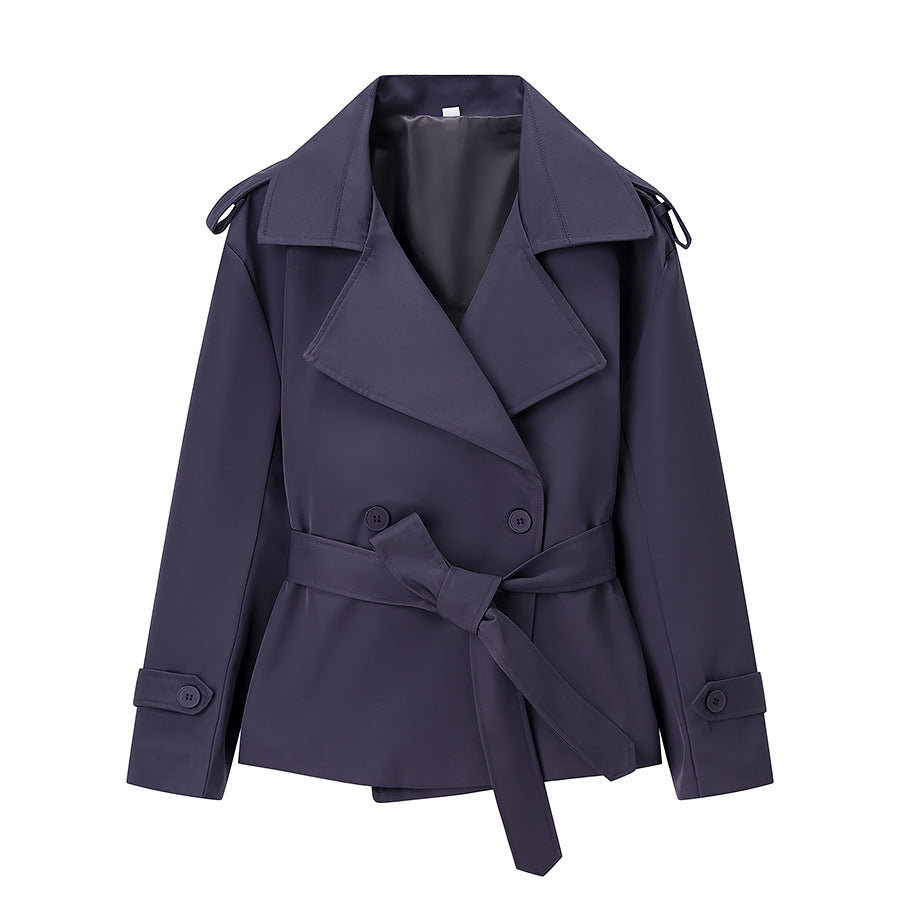 Dame elegant trenchcoat-jakke med taljerbar bælte Stilla