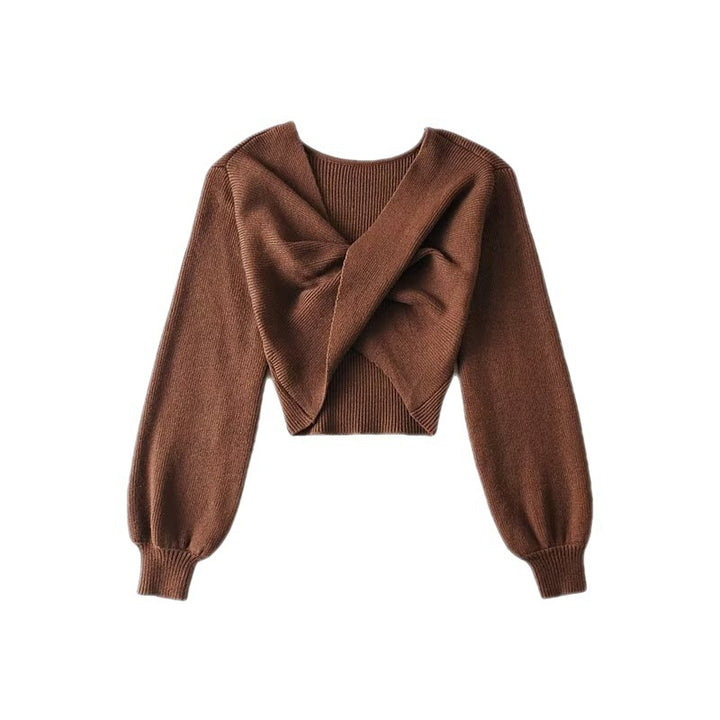 Dame Crop-Cardigan med elegant vinkellook og voluminøse ærmer Stilla