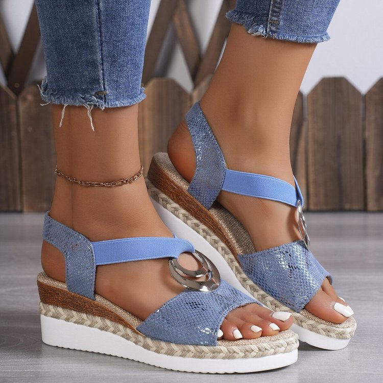 Dame Wedge-sandaler med moderne spænde og polstret fodseng Stilla