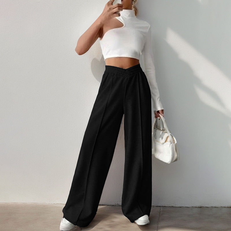 Dame sweatpants i afslappet palazzo stil med elastisk talje Stilla