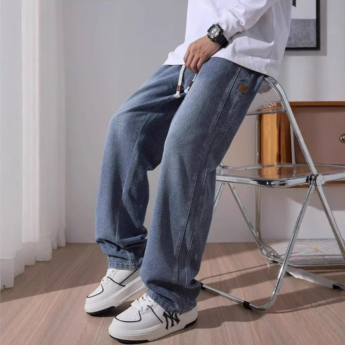 Herrer afslappet denim langbukser med elastisk talje Stilla