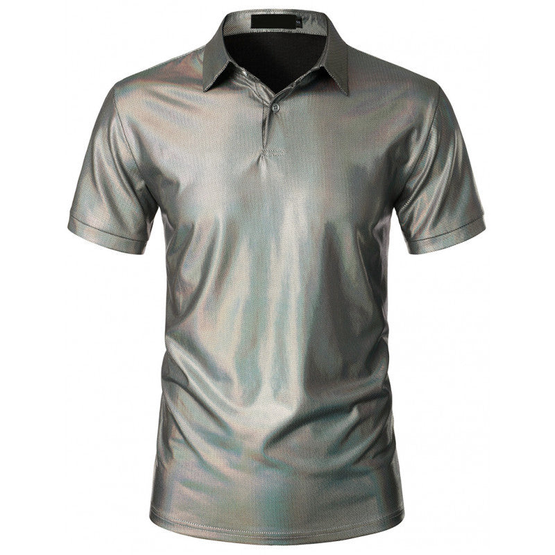 Herrer Moderne Glinsende Atletisk Polo Shirt Stilla