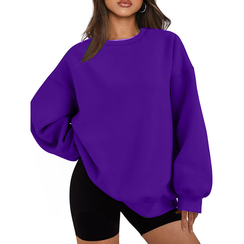 Damer Casual Oversized Sweater med Løs Pasform Skovae