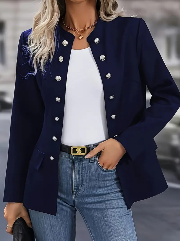 Dame moden blazer med glitrende knapdetaljer og elegant snit Stilla