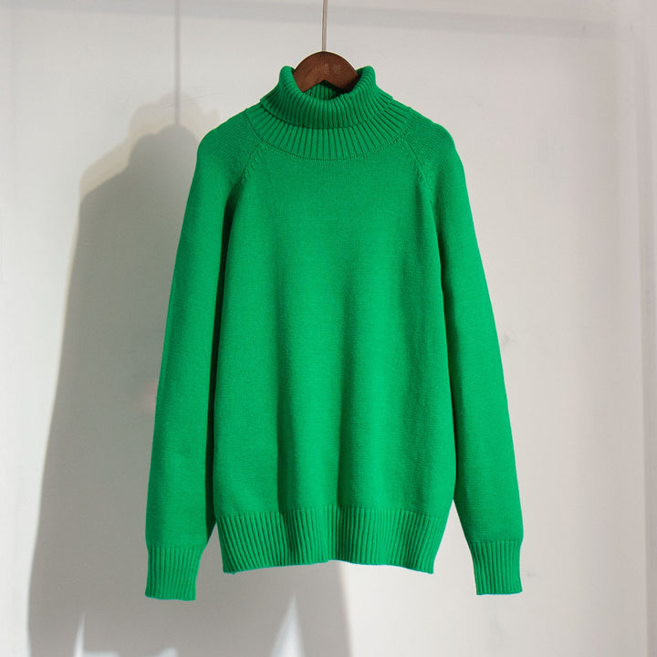 Kvinders strikket sweater med høj krave og afslappet pasform Stilla