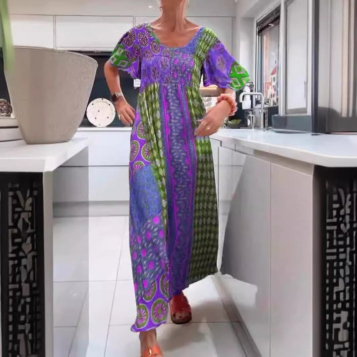 Dame Boho Maxikjole med elegante mønstre og løs pasform Stilla