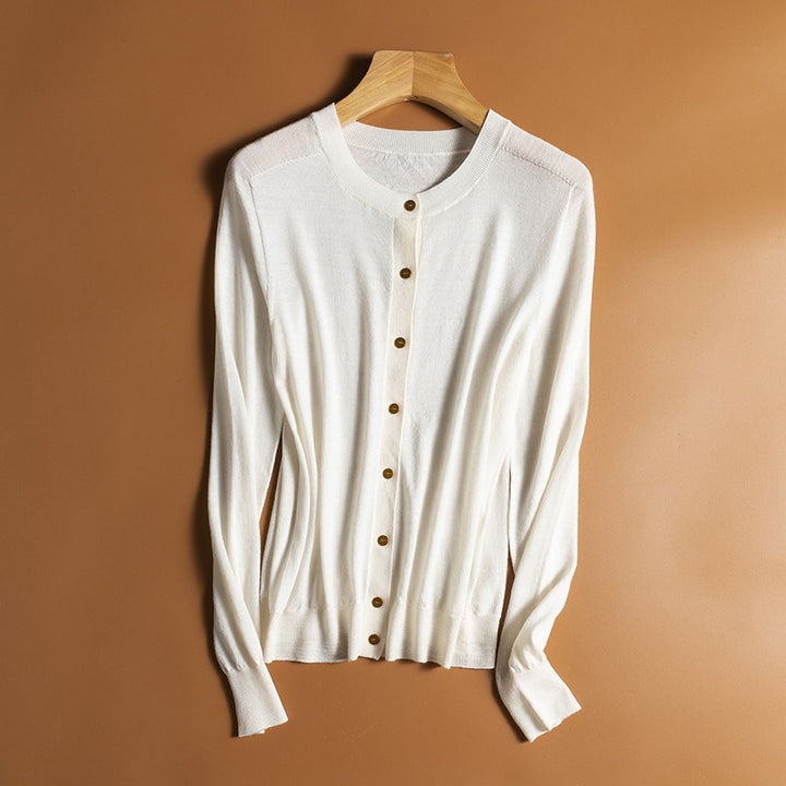 Dame Button-Up Cardigan med dekorative knapper Stilla