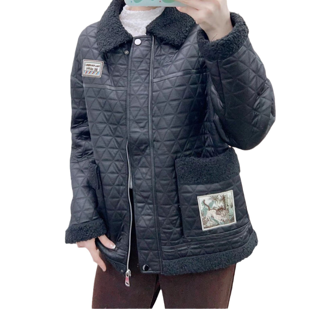 Dame quilted jakke med moderne krave og praktiske lommer Stilla
