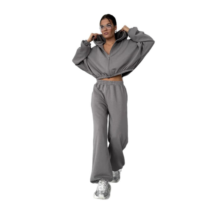 Kvindernes fritidssæt med afslappet oversized jakke og behagelige joggingbukser Skovae