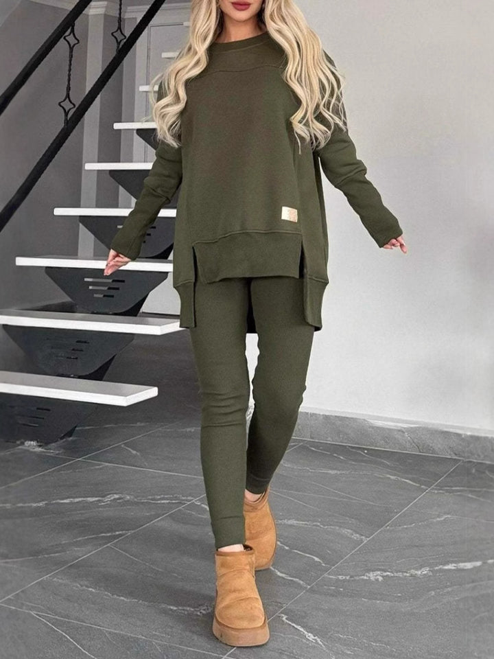 Dame afslappet lounge-sæt med brede sweatshirts og komfortable leggings Stiila