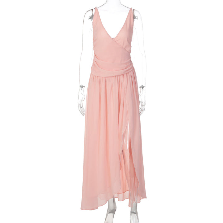 Damer Elegant Maxi-Kjole med Vavlook og sidelæg Skovae