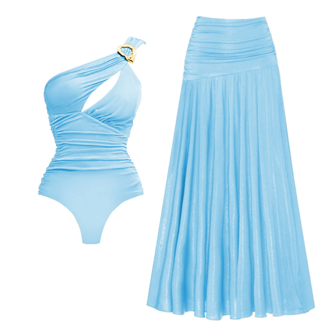 Damer En-delt Badedragt med raffineret Cut-Out og elastisk Rynkedesign Stilla