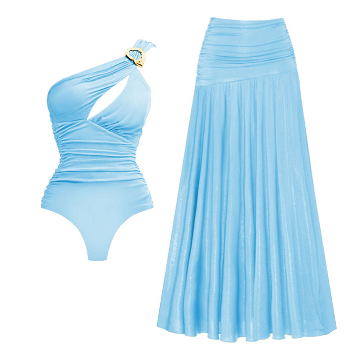 Damer En-delt Badedragt med raffineret Cut-Out og elastisk Rynkedesign Stilla