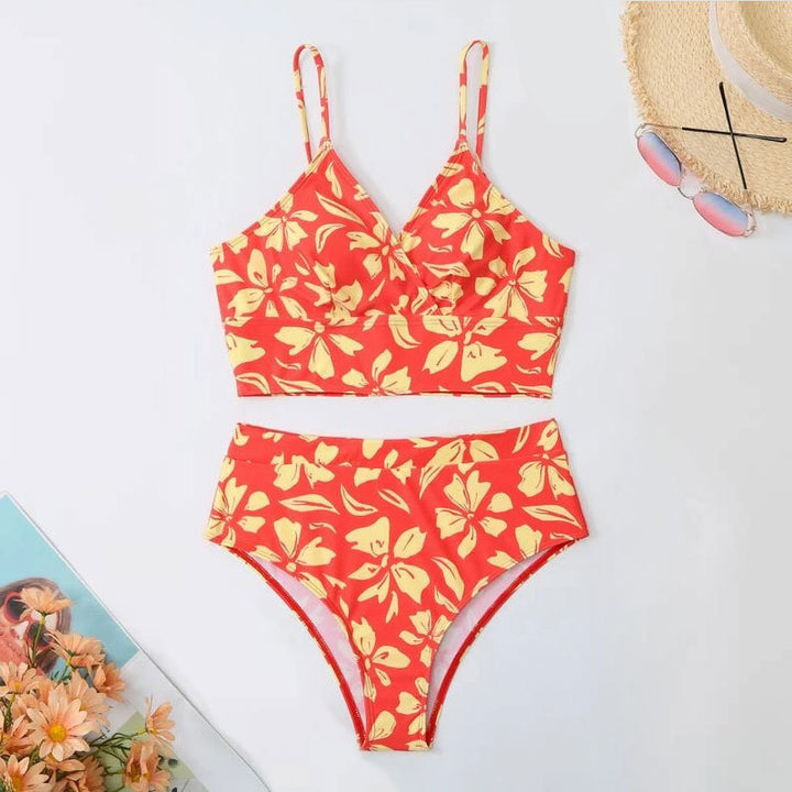 Dame Bikini-sæt med stilfuldt Crop-top og højt skåret buks Stilla