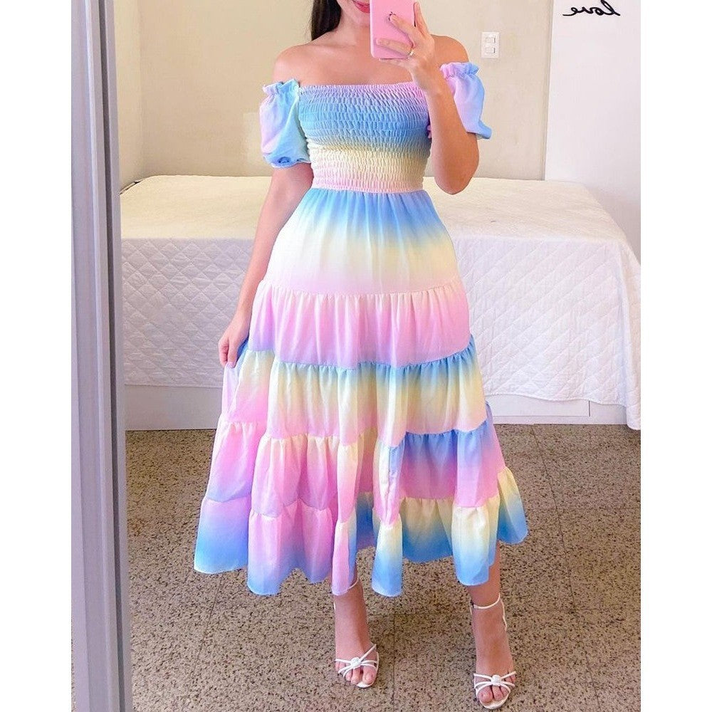Dame sommerkjole med off-shoulder design Stilla