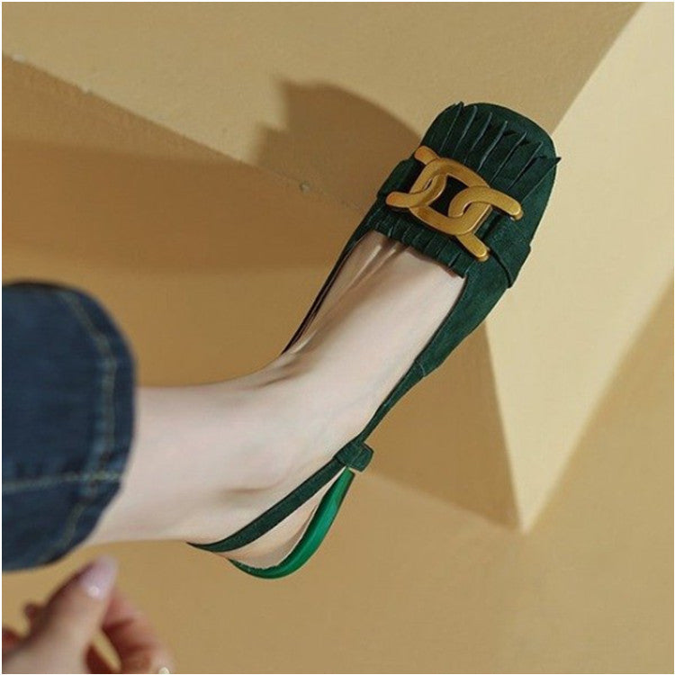 Dame elegante Slipper-Flats med dekorativt spænde-detalje Stilla