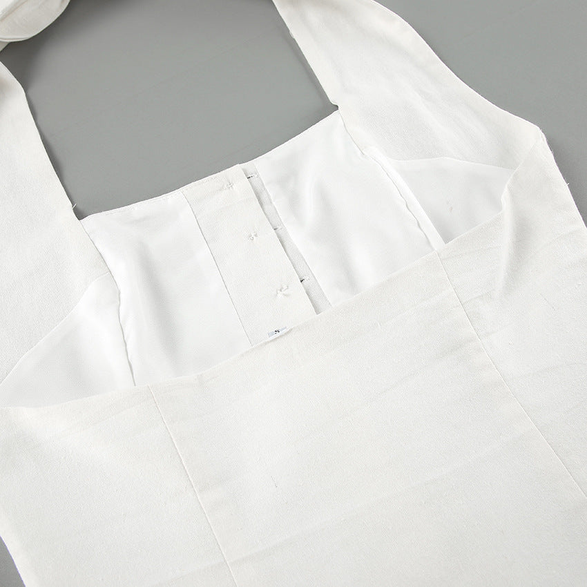 Dame Maxikjole med stroppeløst design og elegant knapliste Stilla
