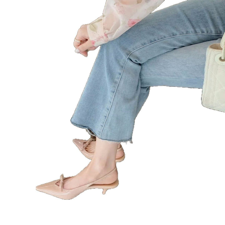 Dame Elegant Spidse Tå Slingback-Hæle med Spændedetalje Stilla
