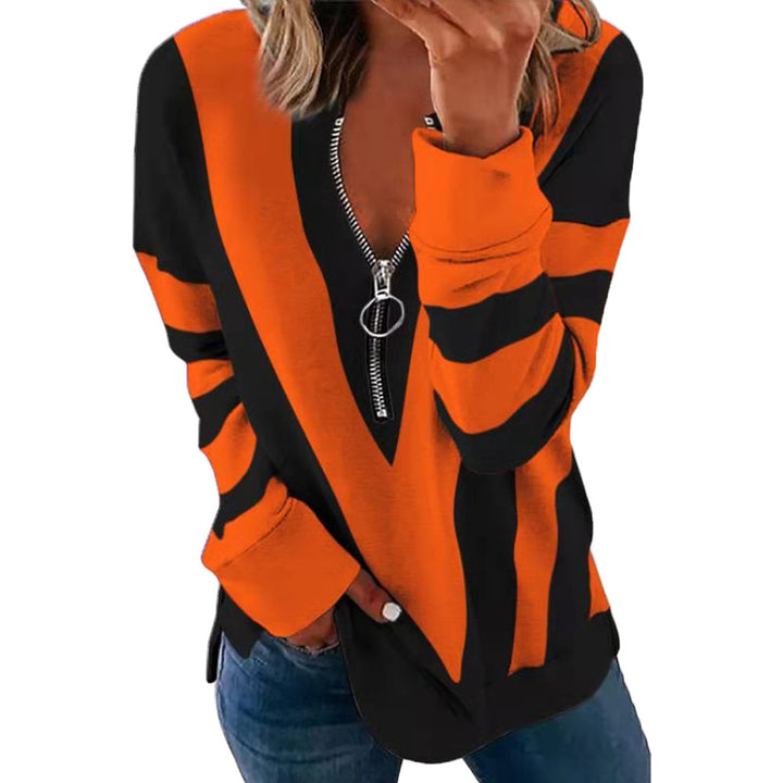 Dame Sporty sweatshirt med moderne lynlås Stilla