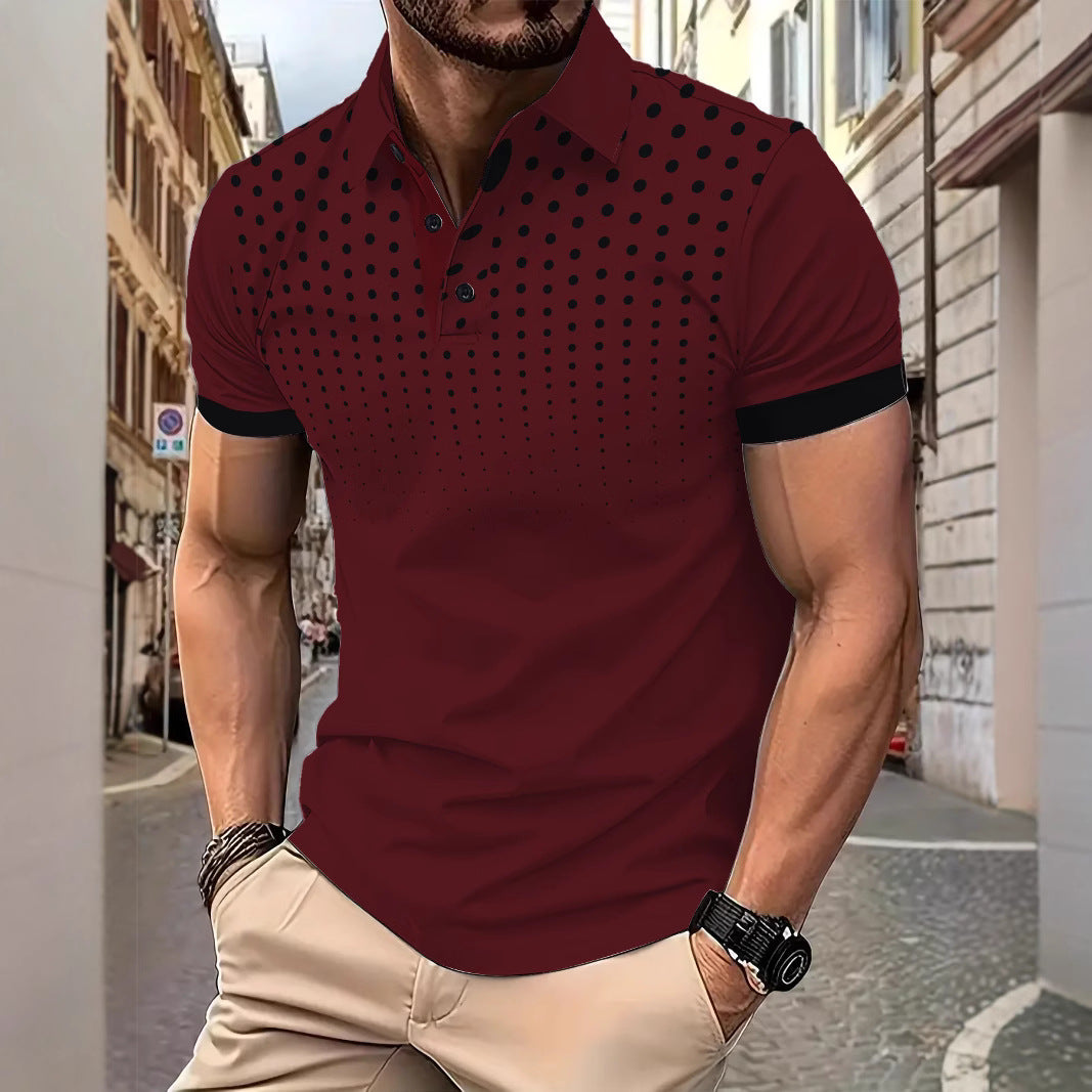 Herre Poloshirt med moderne prikkemønster og åndbare egenskaber Stilla
