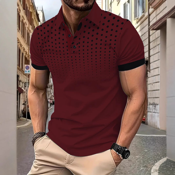 Herre Poloshirt med moderne prikkemønster og åndbare egenskaber Stilla