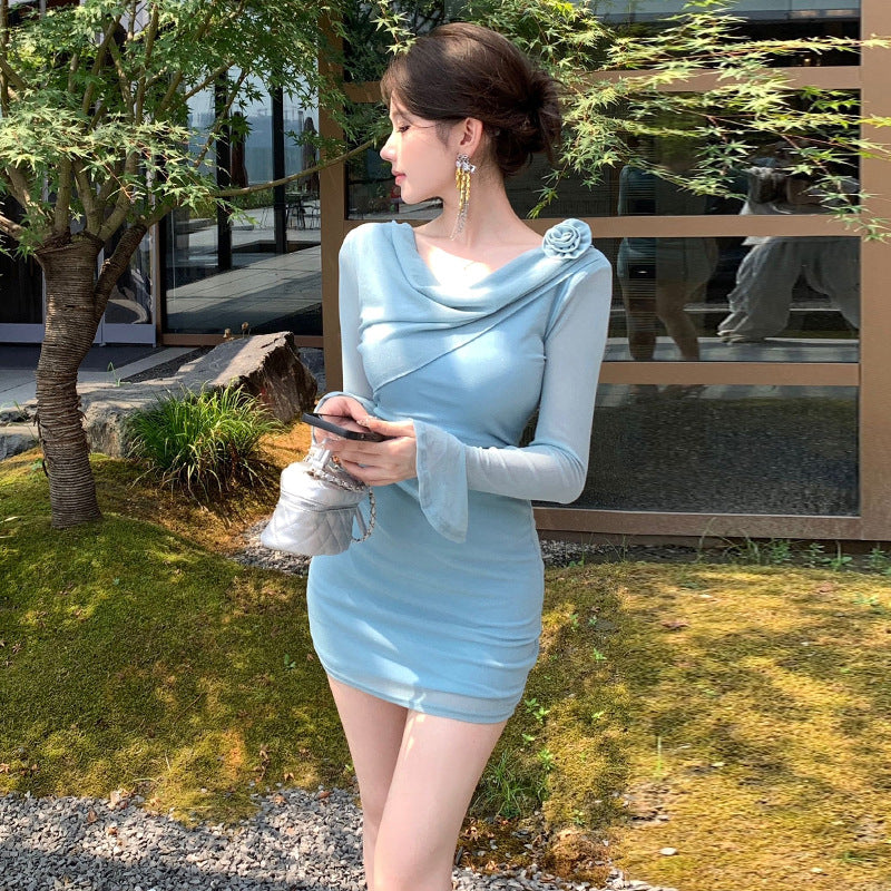 Stilla | Sexet Uregelmæssig Print Bodycon Kjole