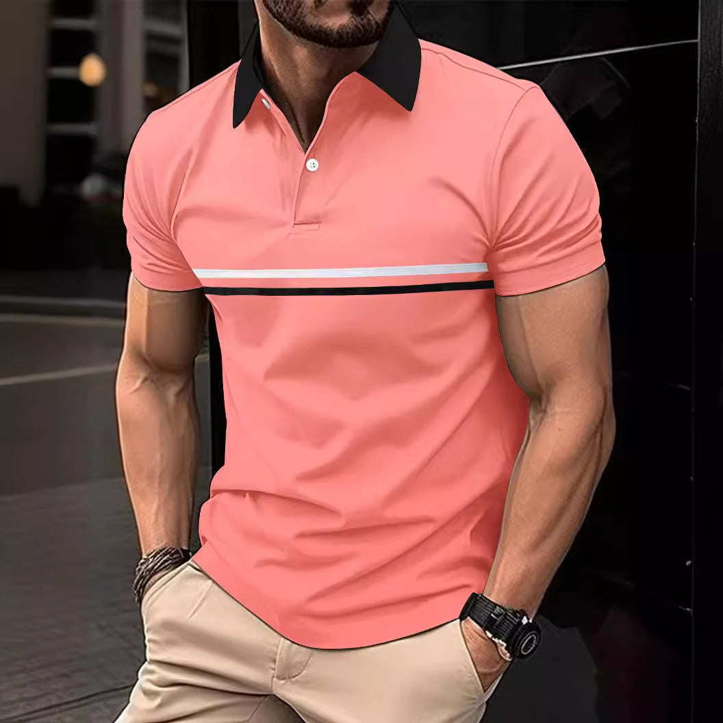 Herre polo shirt med moderne farveblokdesign og høj kvalitetsstofteknologi Stilla