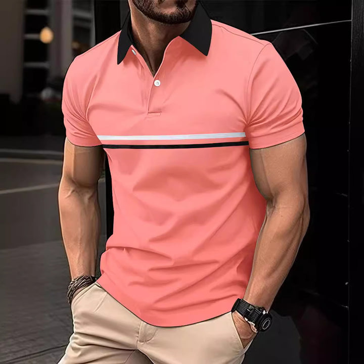 Herre polo shirt med moderne farveblokdesign og høj kvalitetsstofteknologi Stilla
