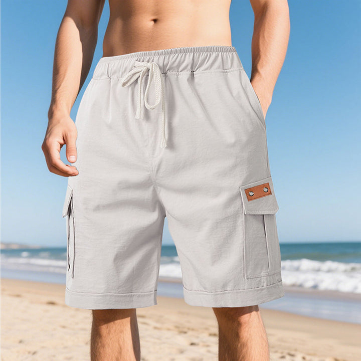 Herrer moderne Cargo-shorts med praktiske sidelommer og elastisk talje Stilla