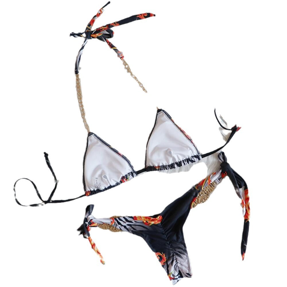 Dame Floral Print Tri-Tie Bikini Sæt Stilla