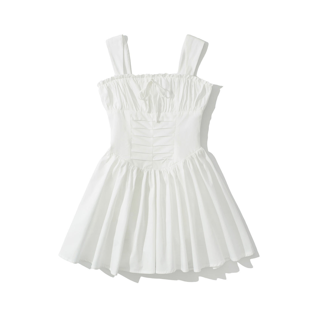 Femme Off-Shoulder Rynk Mini Kjole Stilla