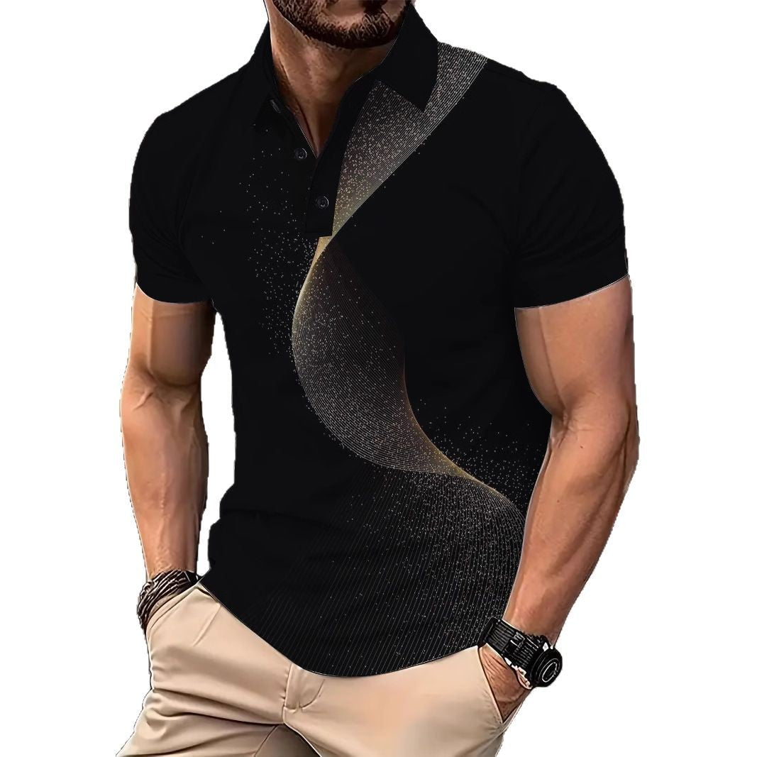 Herre poloshirt med unikt grafisk design og åndbare egenskaber Stilla